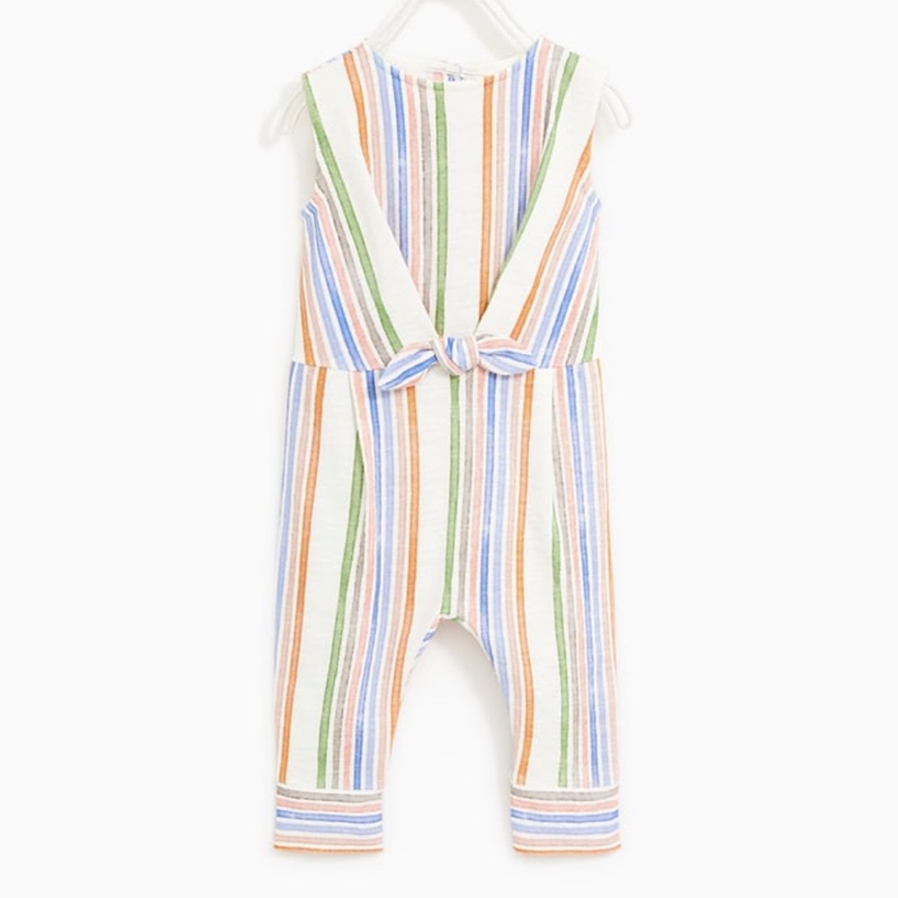 Zara Baby Striped Sleeveless Jumpsuit